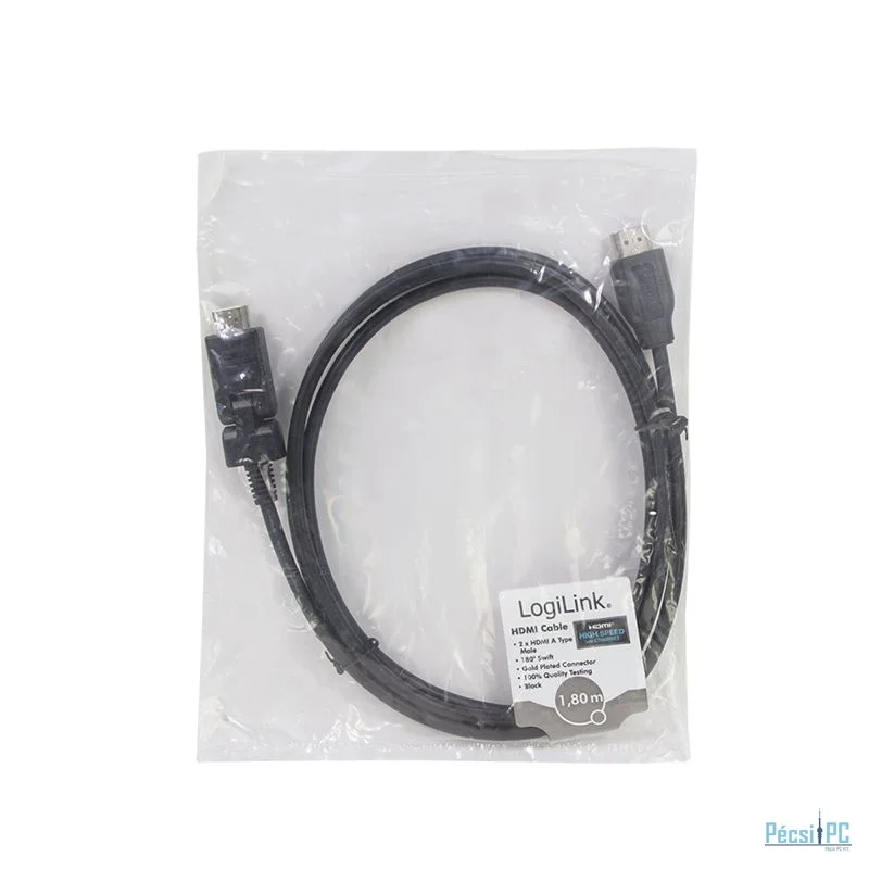 Logilink HDMI cable A/M to A/M 180° rotatable 4K/24 Hz 1,8m Black