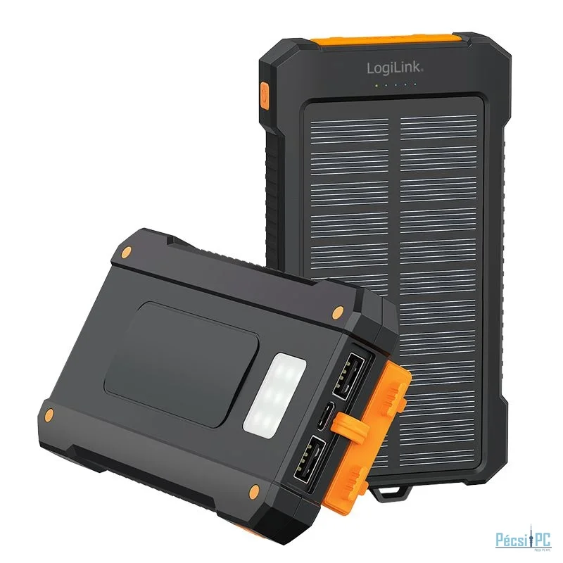 Logilink Solar 10,000 mAh Powerbank Black