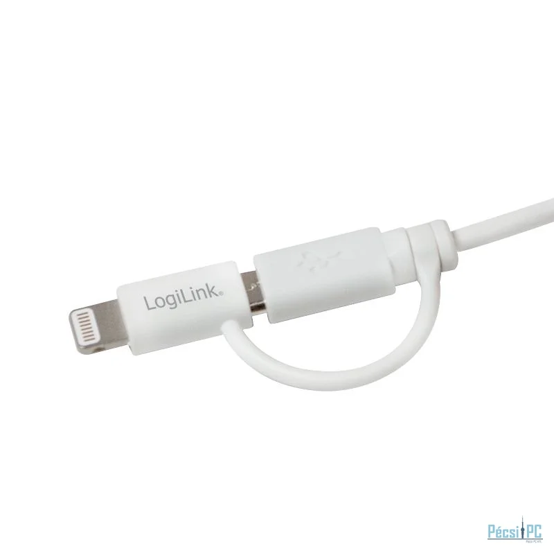 Logilink USB 2.0 cable USB-A/M to Micro-USB + Lightning/M 1m White