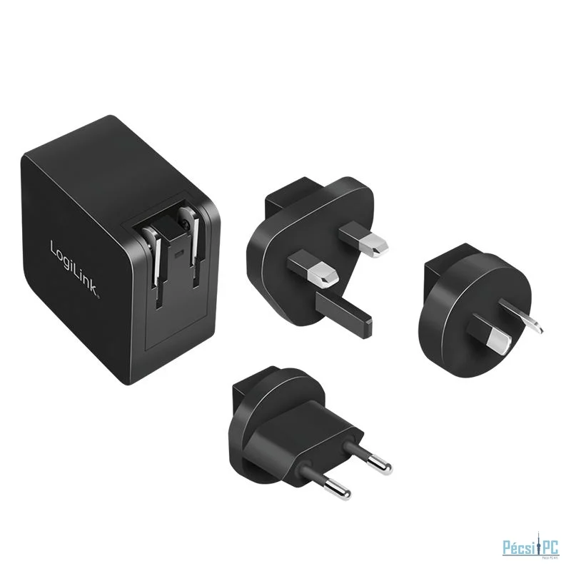 Logilink USB socket travel adapter Black