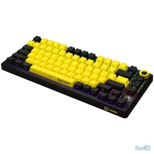 LORGAR KBP7075W Wireless Bluetooth Gaming Keyboard Black/Yellow US