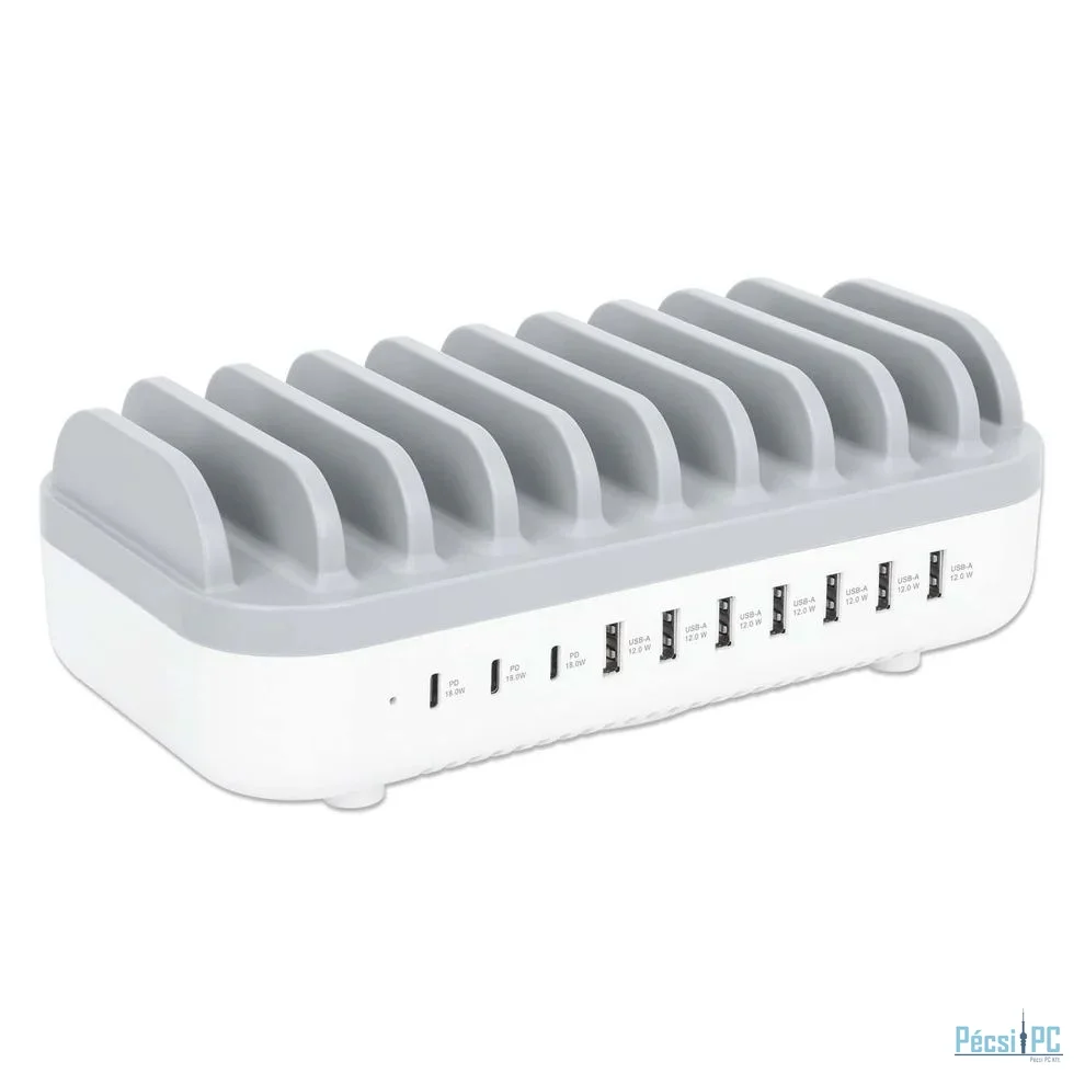 Manhattan 10-portos USB3.0 HUB White/Grey