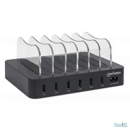 Manhattan 6-portos USB3.2 HUB Black