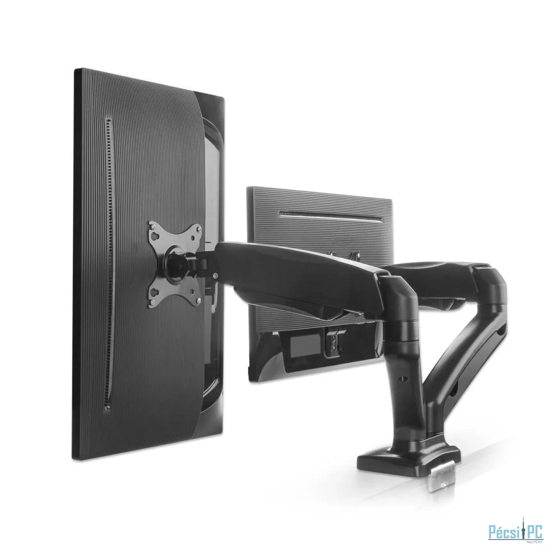 Manhattan Aluminum Gas Spring Dual Monitor Desk Mount 17