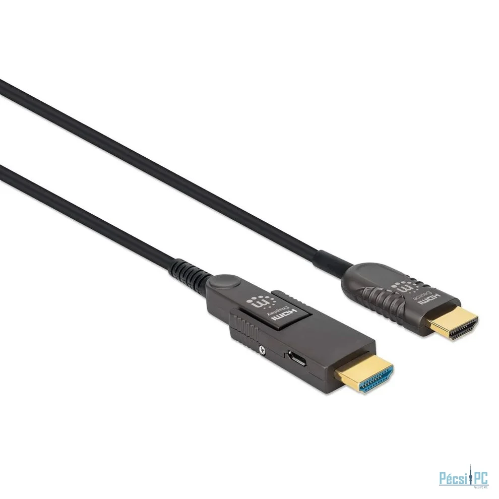 Manhattan High-Speed HDMI Active Optical Cable with Detachable Connector 20m Black