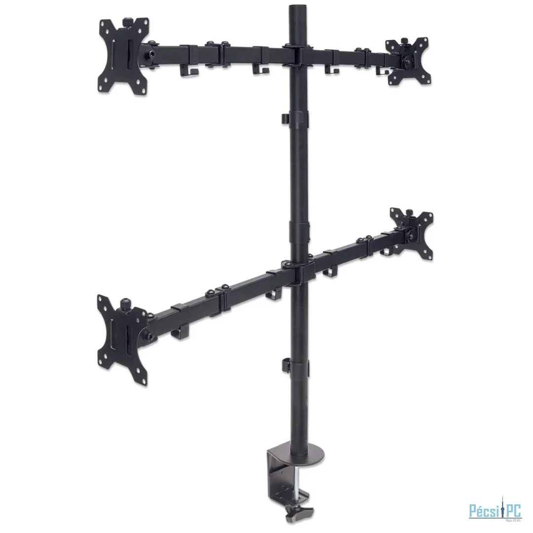 Manhattan Universal Four Monitor Mount with Double-Link Swing Arms