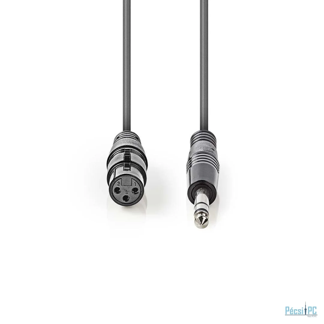 Nedis Balanced Audio Cable XLR 3-Pin Female - 6.35mm Male 1,5m Black