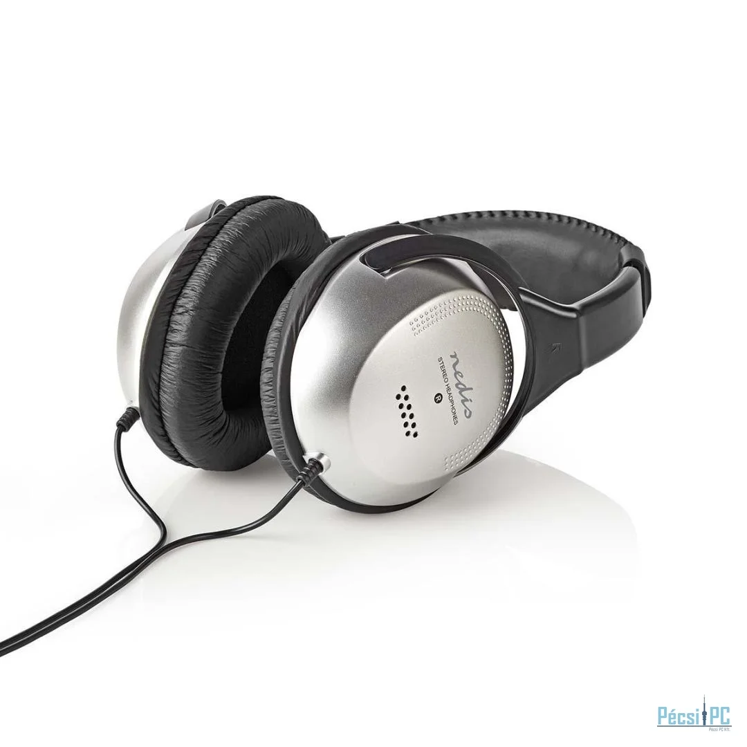 Nedis HPWD1200BK Over-Ear Wired Headphones Black/Silver