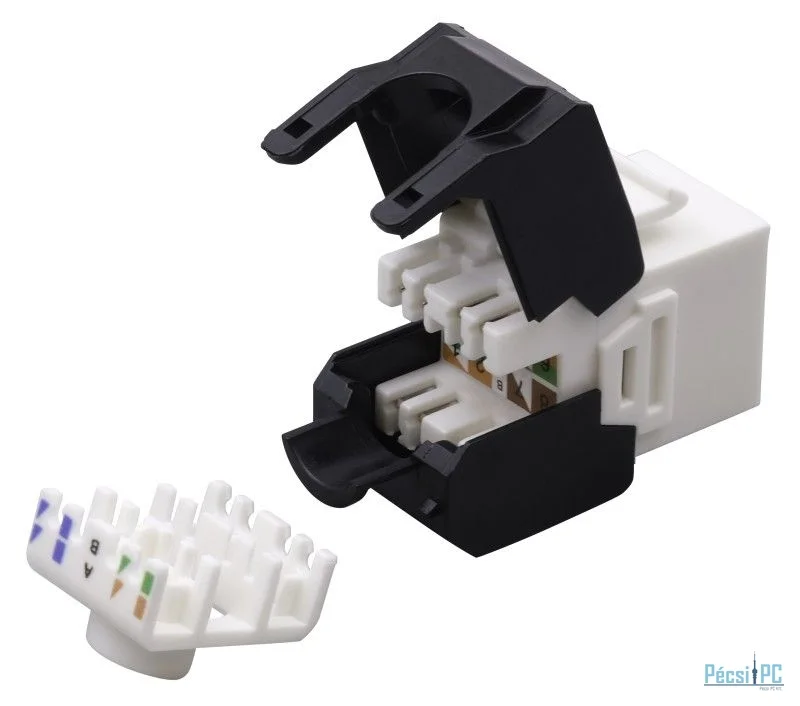 Nestron Keystone UTP csatlakozó; Cat6; 180°; szerszám nélkül szerelhető