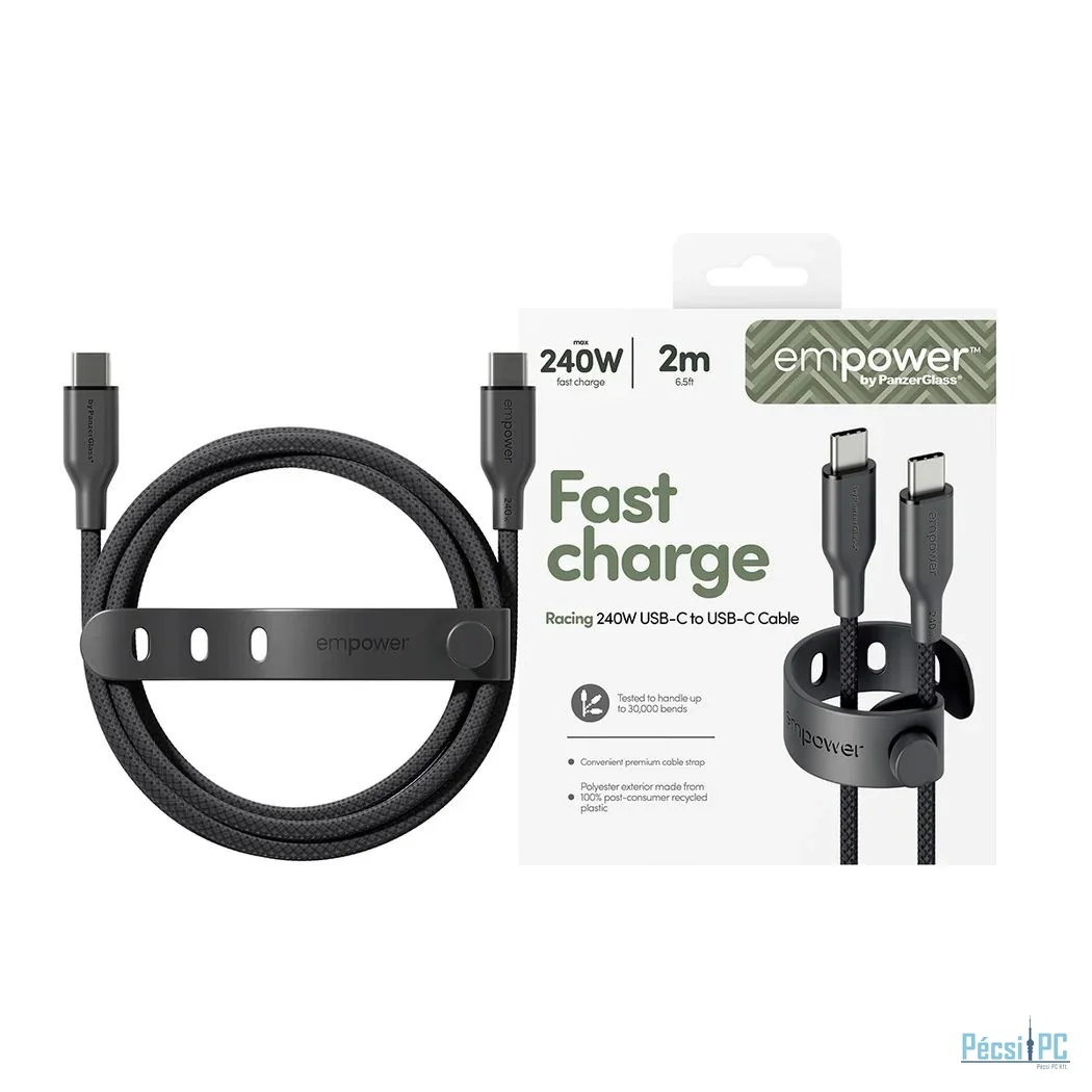 PanzerGlass 240W USB-C to USB-C USB 2.0 cable 2m Black