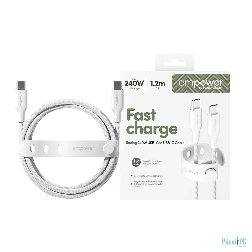 PanzerGlass 240W USB-C to USB-C USB 2.0 cable 1,2m White