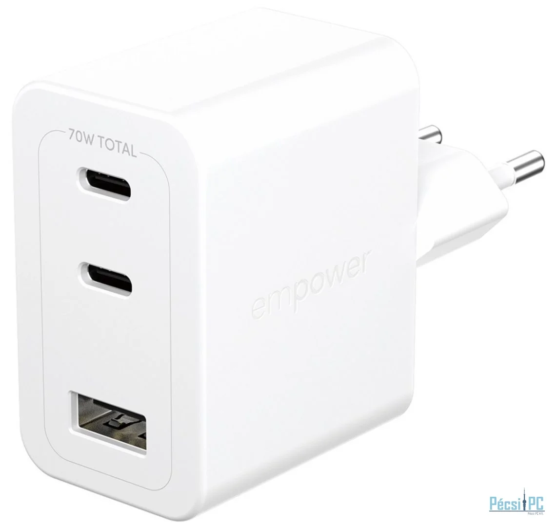 PanzerGlass 70W 2x USB-C 1x USB-A charger White