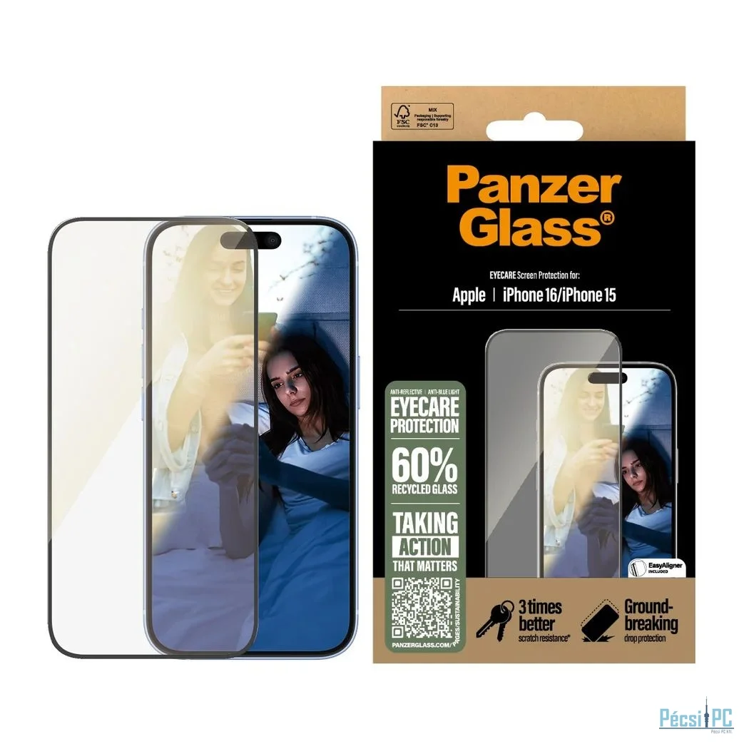 PanzerGlass EyeCare Screen Protector for iPhone 16 15 UWF