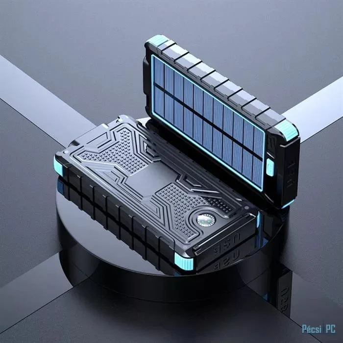 Platinet 10000mAh solar panel Powerbank Black/Blue