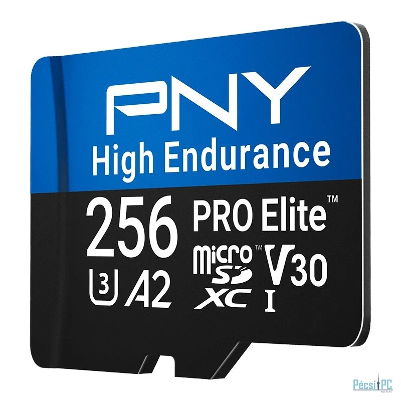 PNY 256GB microSDXC Pro Elite High Endurance Class 10 U3 V30 A2 + adapterrel