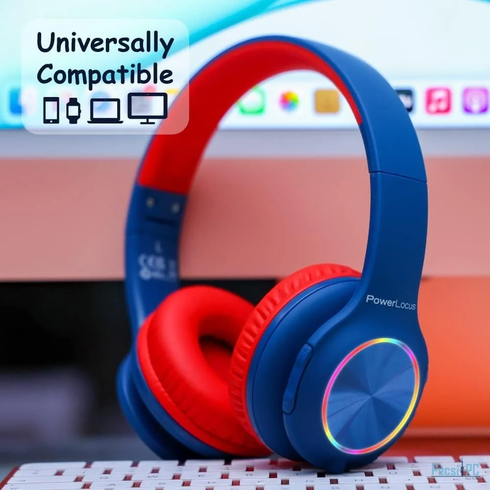 PowerLocus PLED Kids Bluetooth Headset Blue/Red