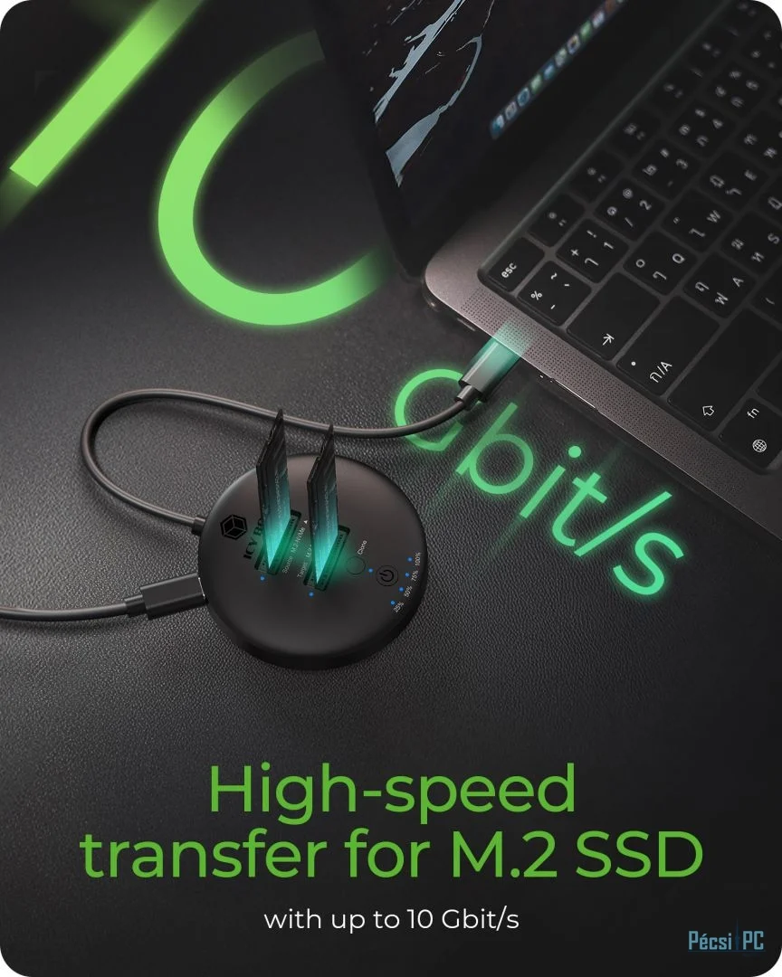 Raidsonic IcyBox IB-1612MCL-C31 Clone & DockingStation for 2x M.2 NVMe