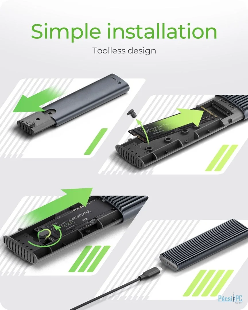 Raidsonic IcyBox IB-1808MCT-CU31 M.2 NVMe & SATA SSD Enclosure Grey