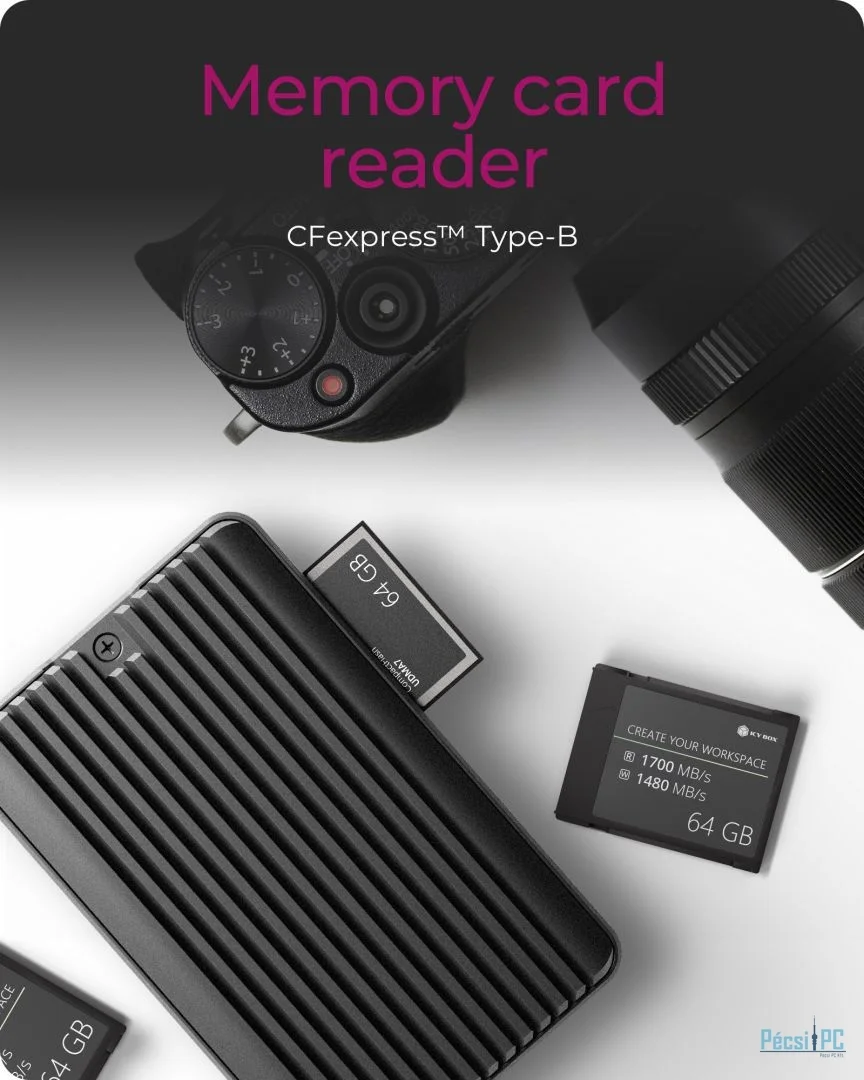 Raidsonic IcyBox IB-CR601M-C31 M.2 SSD Enclosure for M.2 NVMe & SATA SSD with integrated CFexpress Type-B card reader