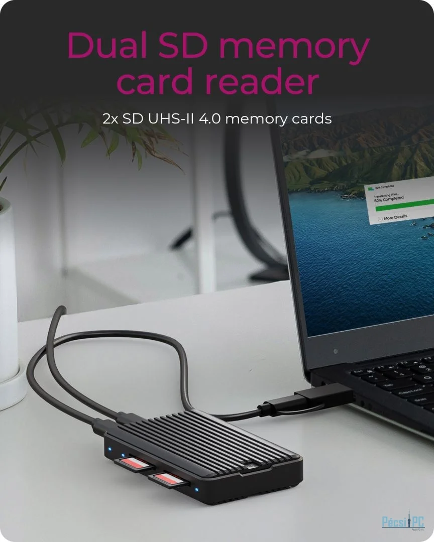 Raidsonic IcyBox IB-CR602M-C31 M.2 SSD Enclosure for M.2 NVMe & SATA SSD with dual SD 4.0 card reader