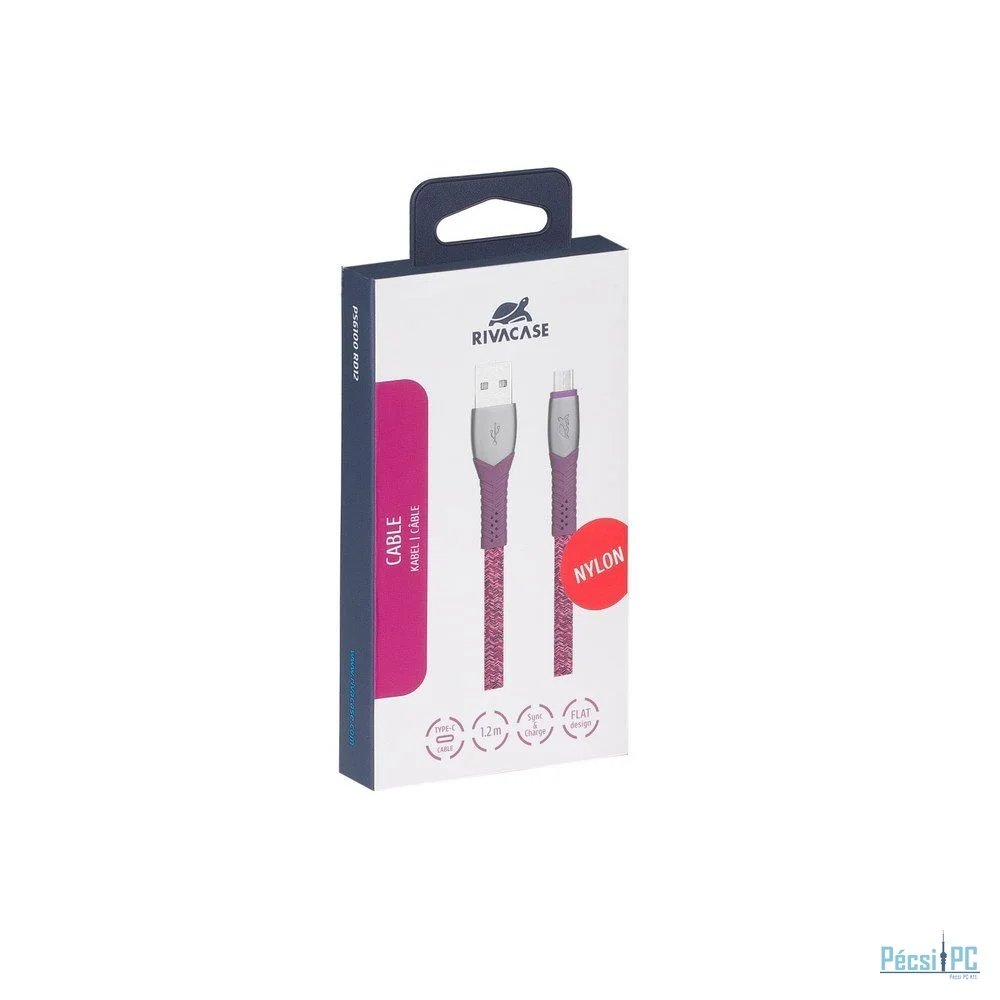 RivaCase Egmont PS6102 RD12 Type-C / USB 2.0 cable 1,2m Red