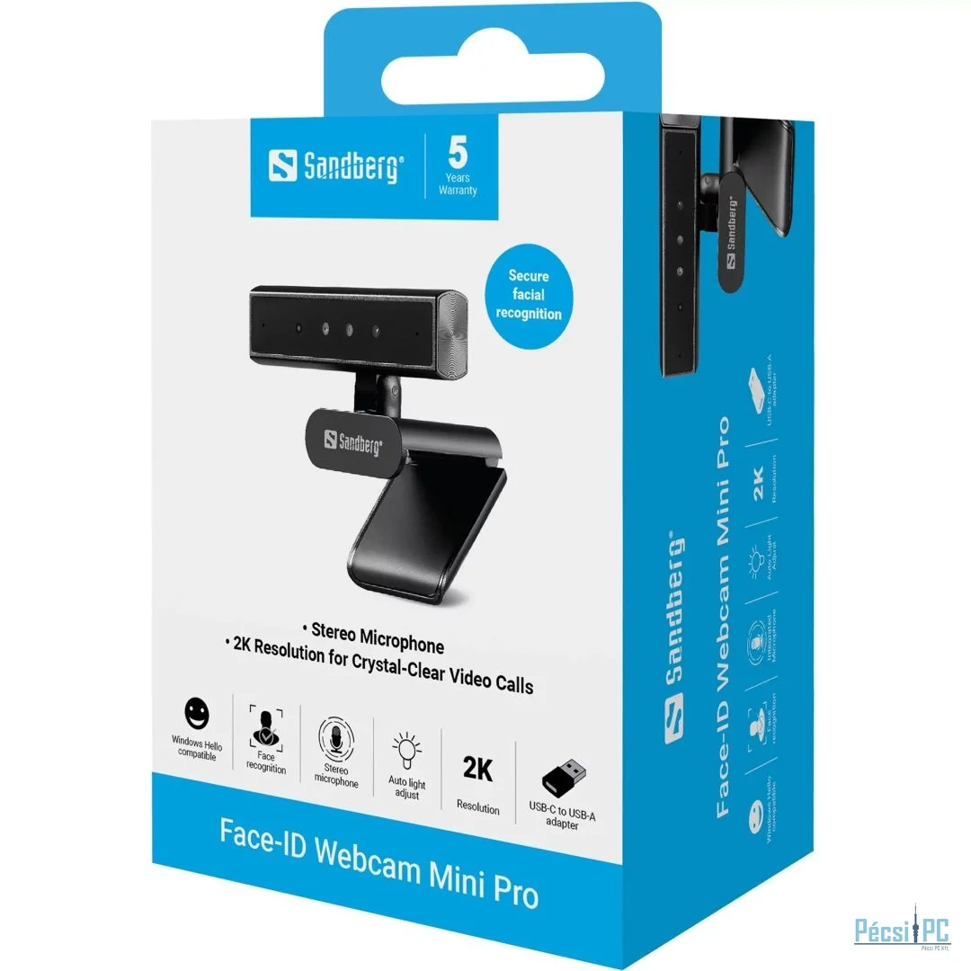 Sandberg Face-ID Webcam Mini Pro Black