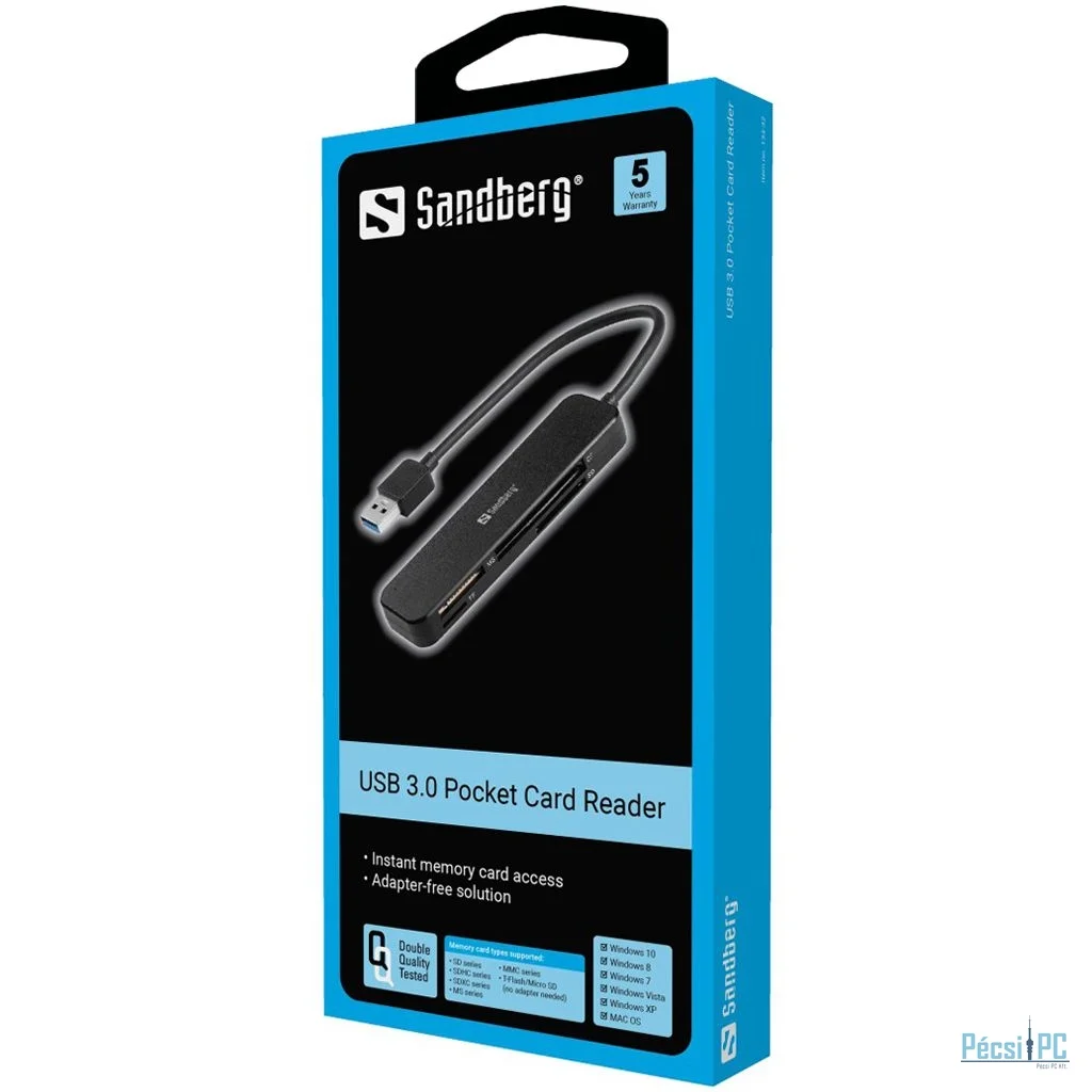 Sandberg USB 3.0 Pocket Card Reader Black