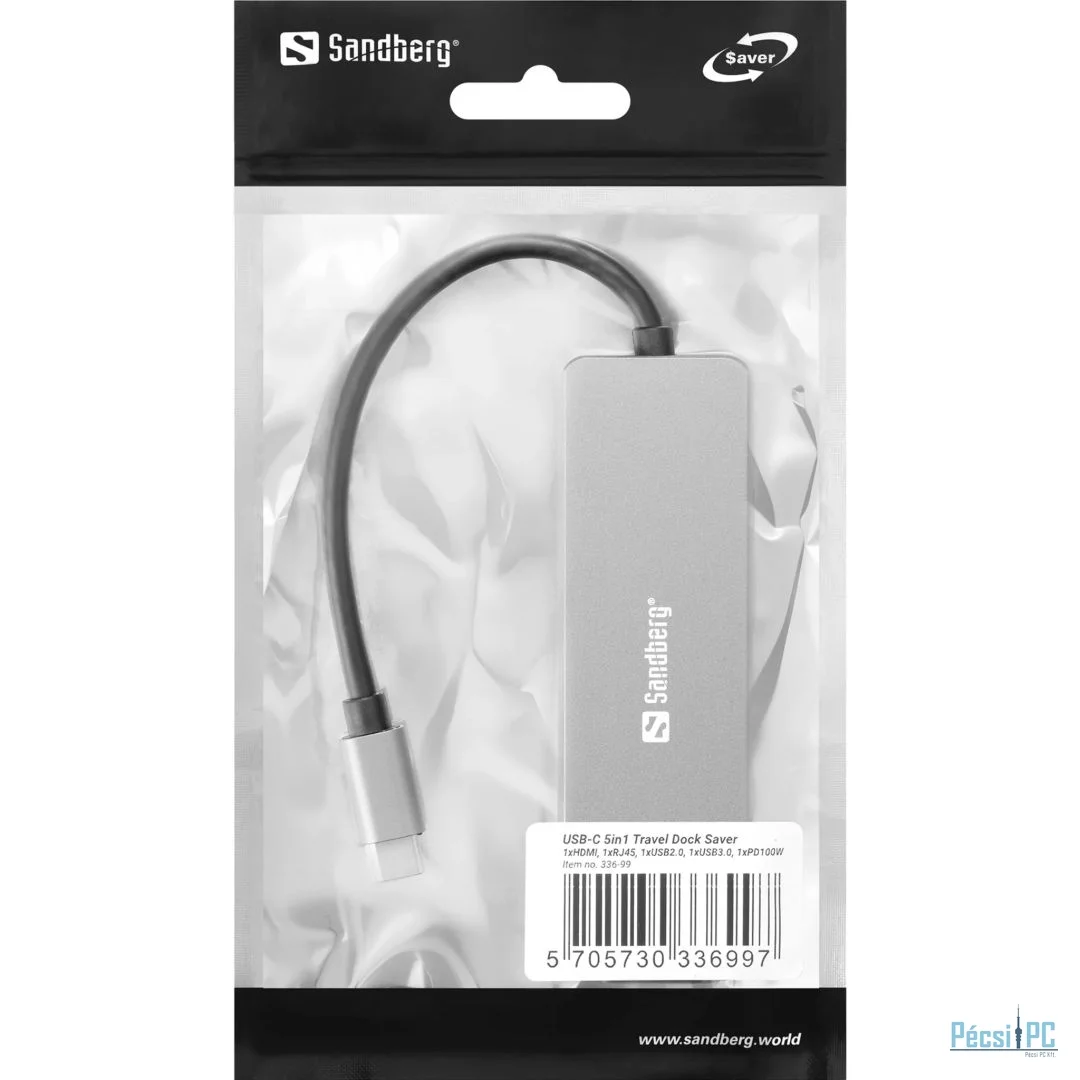 Sandberg Saver Travel Dock USB-C 5in1