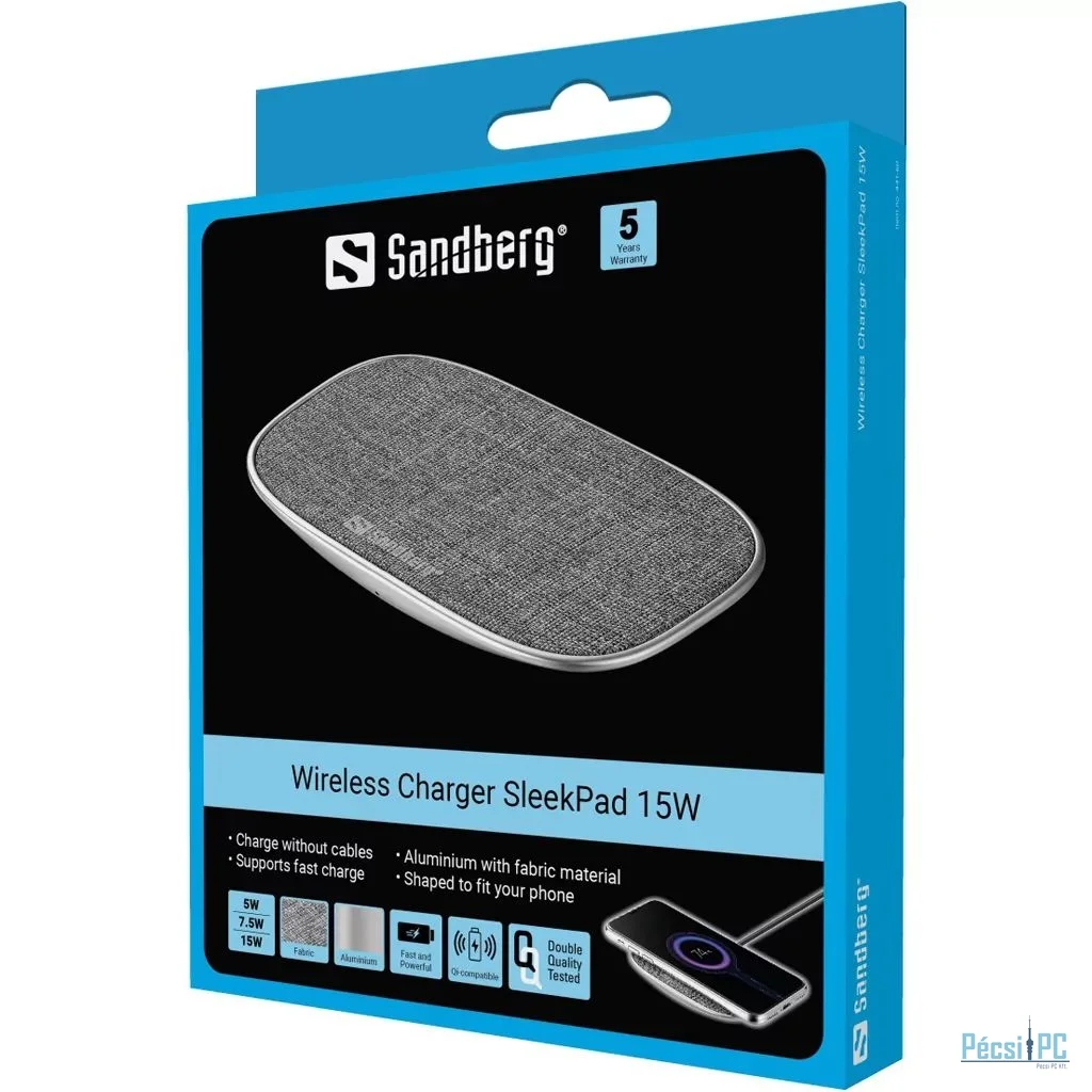 Sandberg SleekPad Wireless Charger 15W Silver