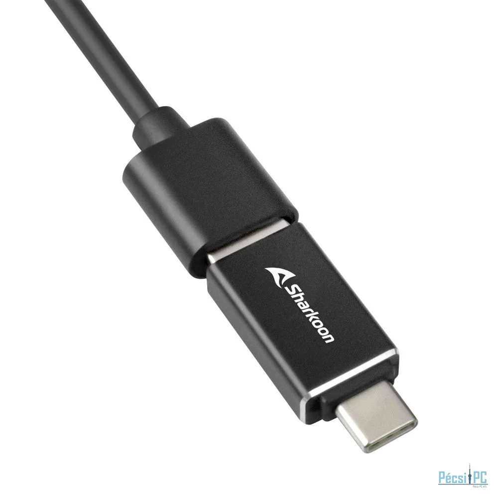 Sharkoon 4-portos USB3.2 HUB Aluminium Black