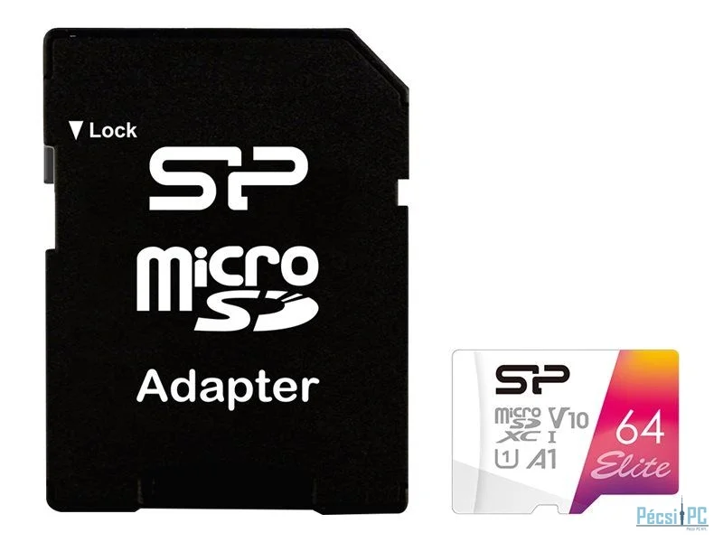 Silicon Power 64GB MicroSDXC Elite Class 10 U1 V10 A1 + adapterrel