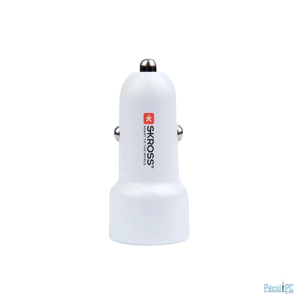 SKROSS 1xUSB-A 1xUSB-C PD 65W autós töltő White