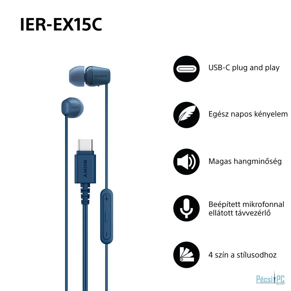 Sony IER-EX15C Headset Blue
