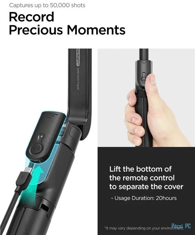 Spigen MagSafe Tripod Selfie Stick longer Version Black