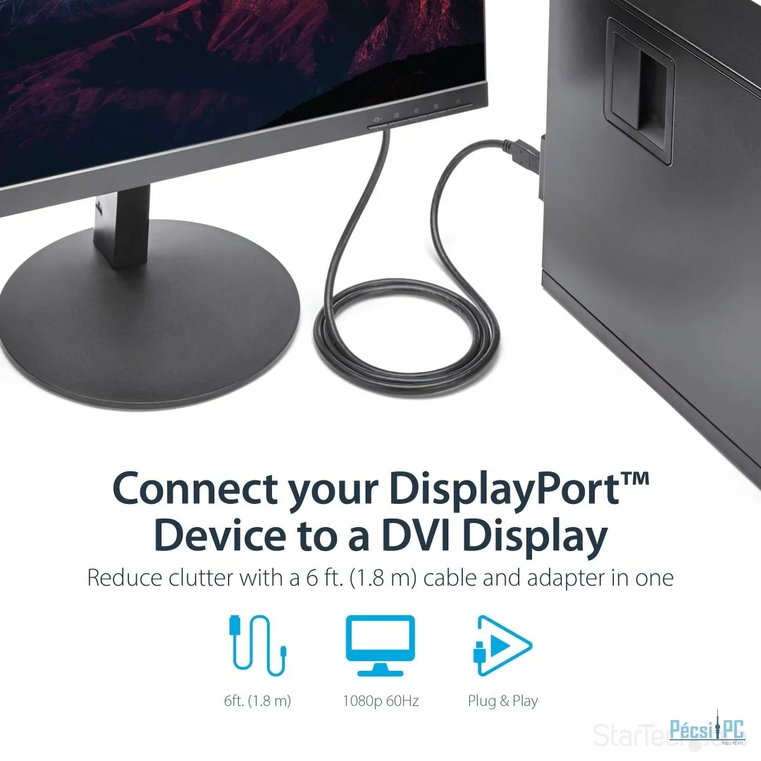 Startech DisplayPort to DVI-D Cable Single Link 3m Black