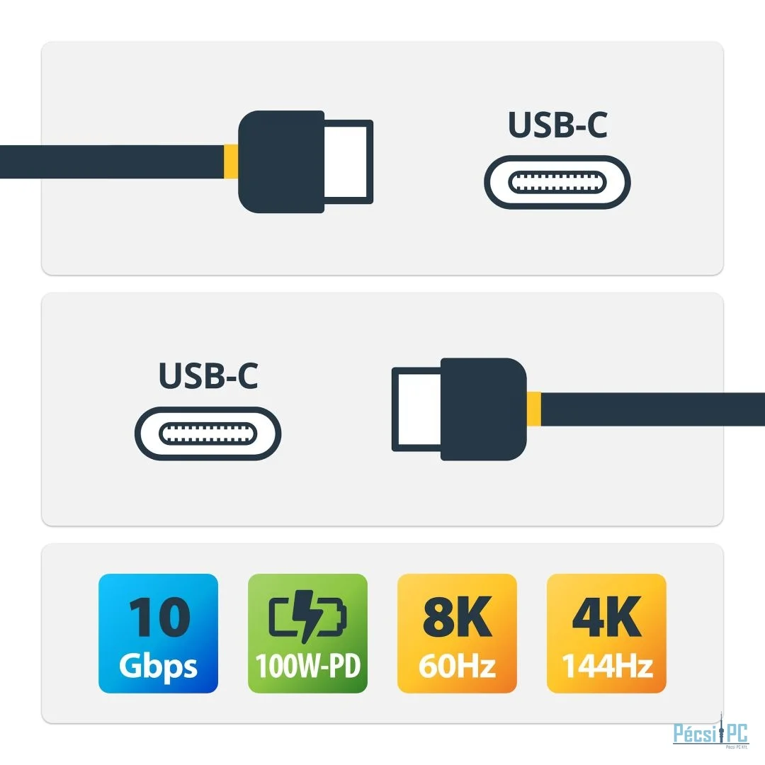 Startech USB-C male to USB-C male 8K 60Hz Cable 1m Black