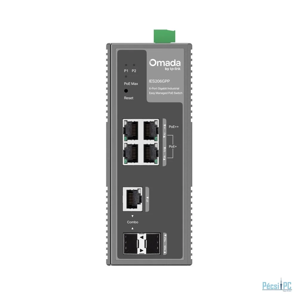 TP-Link IES206GPP Omada 6-Port Gigabit Industrial Easy Managed Switch with 3-Port PoE+ and 1-Port PoE++