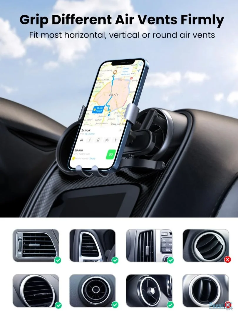 UGREEN LP274 Car Phone Holder Air Vent Gravity Mount Grey