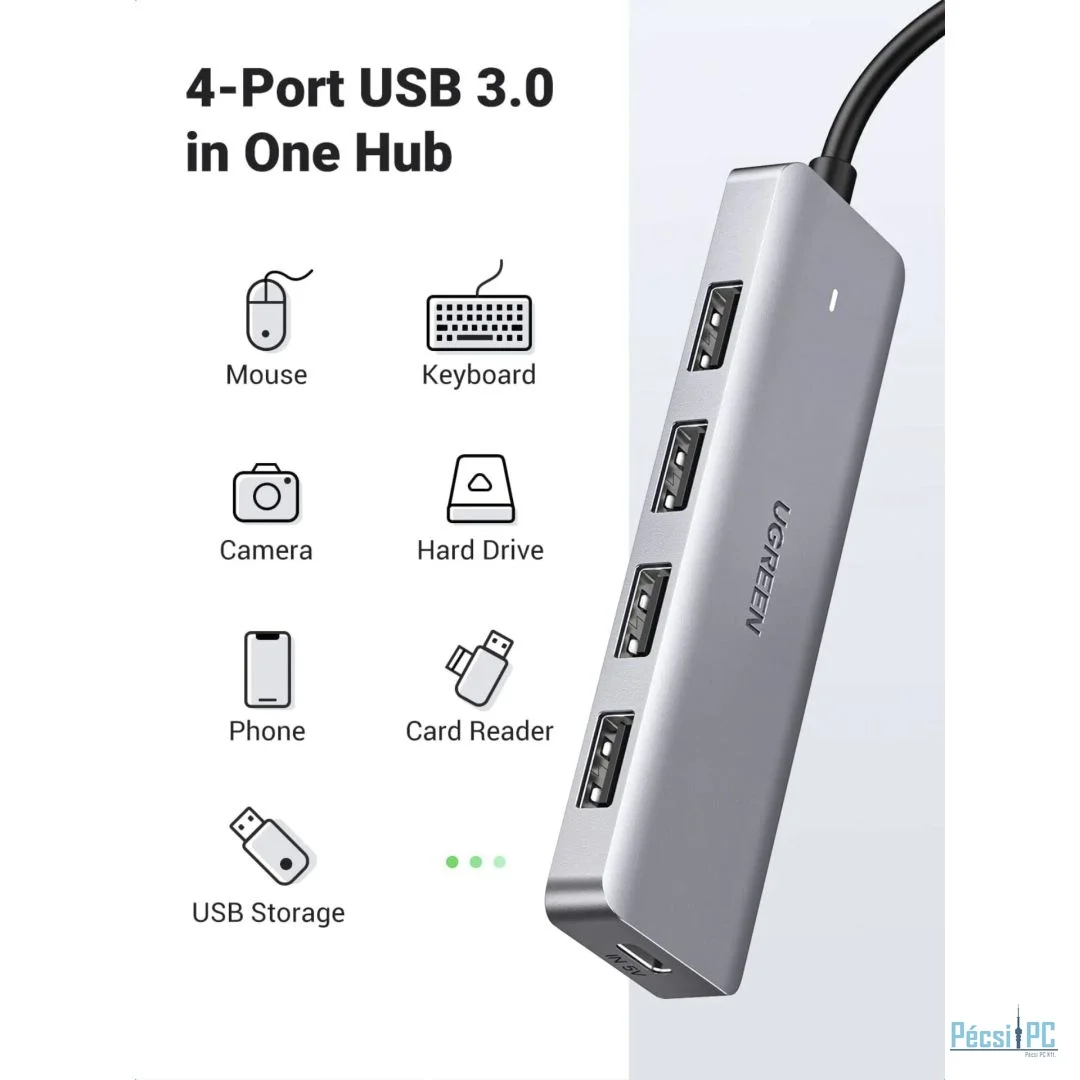 UGREEN USB-C 3.0 To 4 Ports HUB Gray