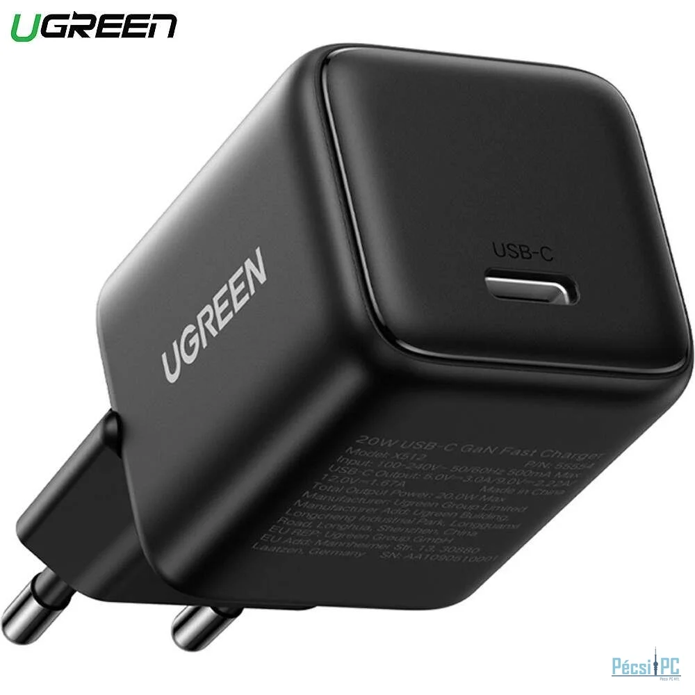 UGREEN X512 20W 1X USB-C Mains Charger Black