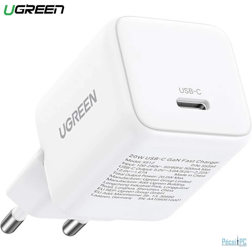 UGREEN X513 30W GAN 1x USB-C Mains Charger White