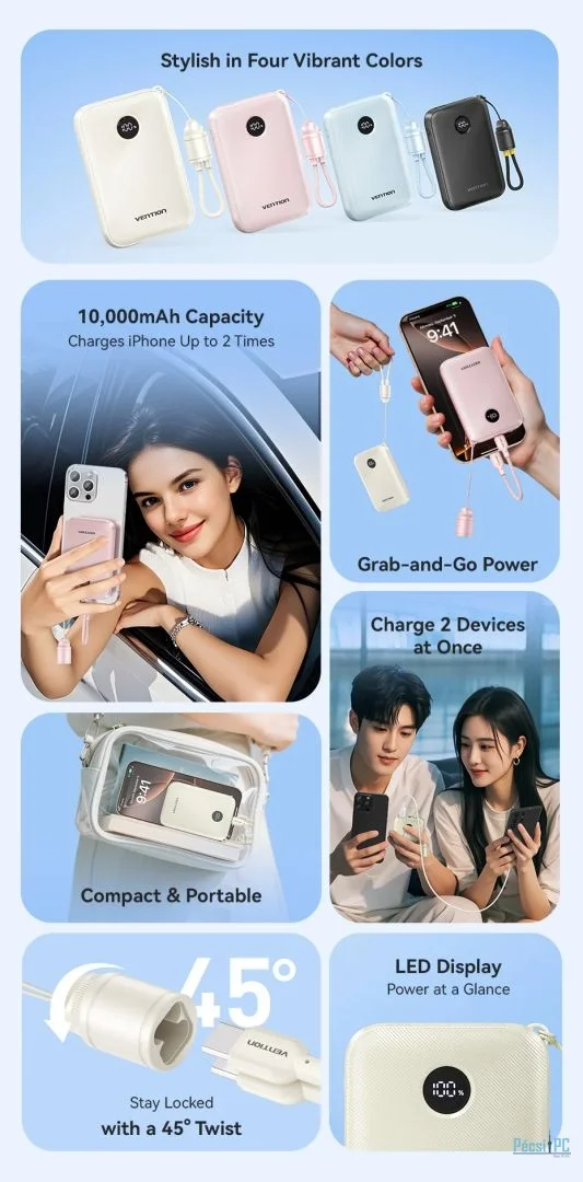 Vention FKAB0-C 10000mah PowerBank Black