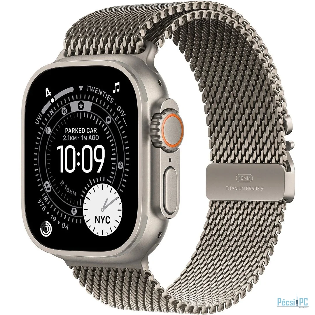 Apple Watch Ultra 3 Cellular 49mm Natural Titanium Case with Natural Titanium Milanese Loop Medium
