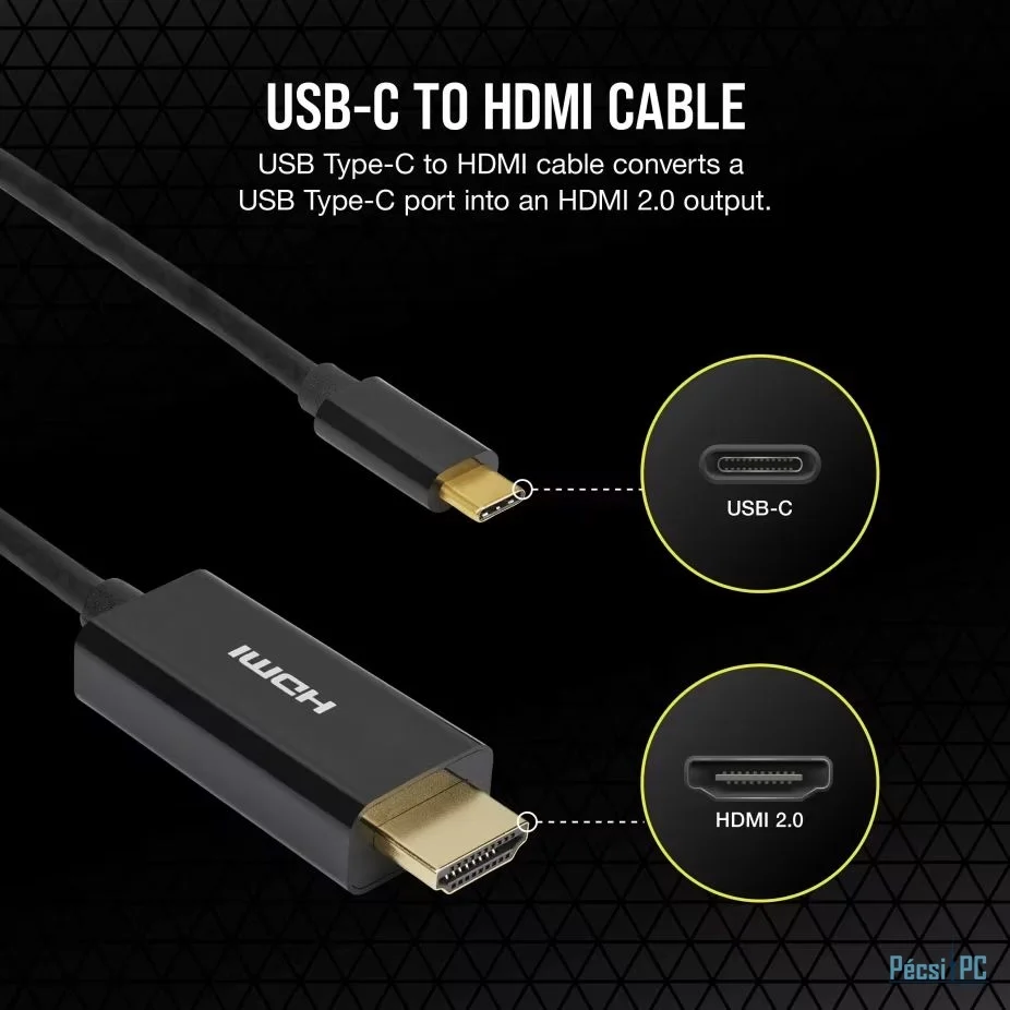 Corsair USB Type-C to HDMI Cable 0,9m Black