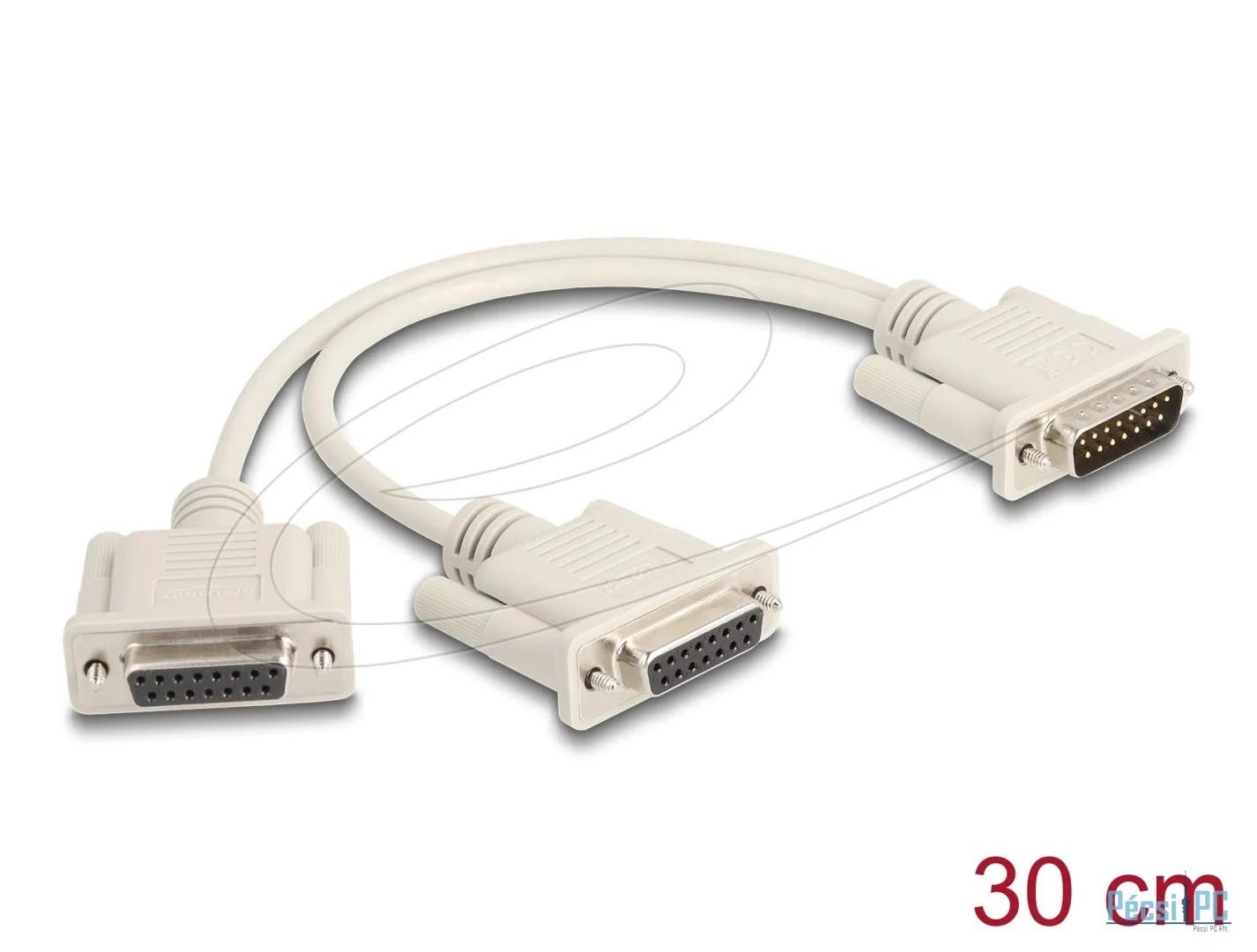 DeLock Adapter Y-Cable Splitter D-Sub 15 pin male to 2 x D-Sub 15 pin female with screws 30cm