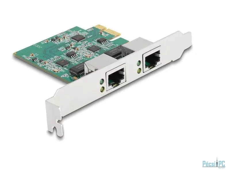 DeLock PCI Express x1 Network Card Gigabit LAN 2 x RJ45 BCM