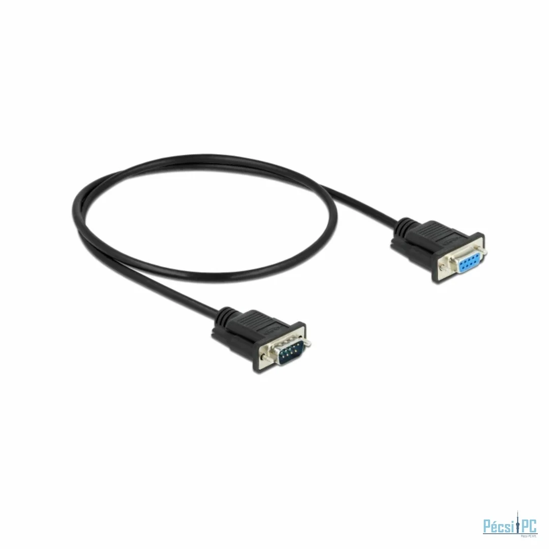 DeLock RS-232 Cable Serial D-Sub9 male to female with narrow plug housing 0,5m Black