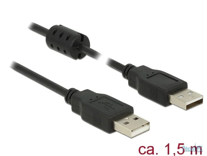 DeLock USB 2.0 Type-A male > USB 2.0 Type-A male 1,5m Black Cable
