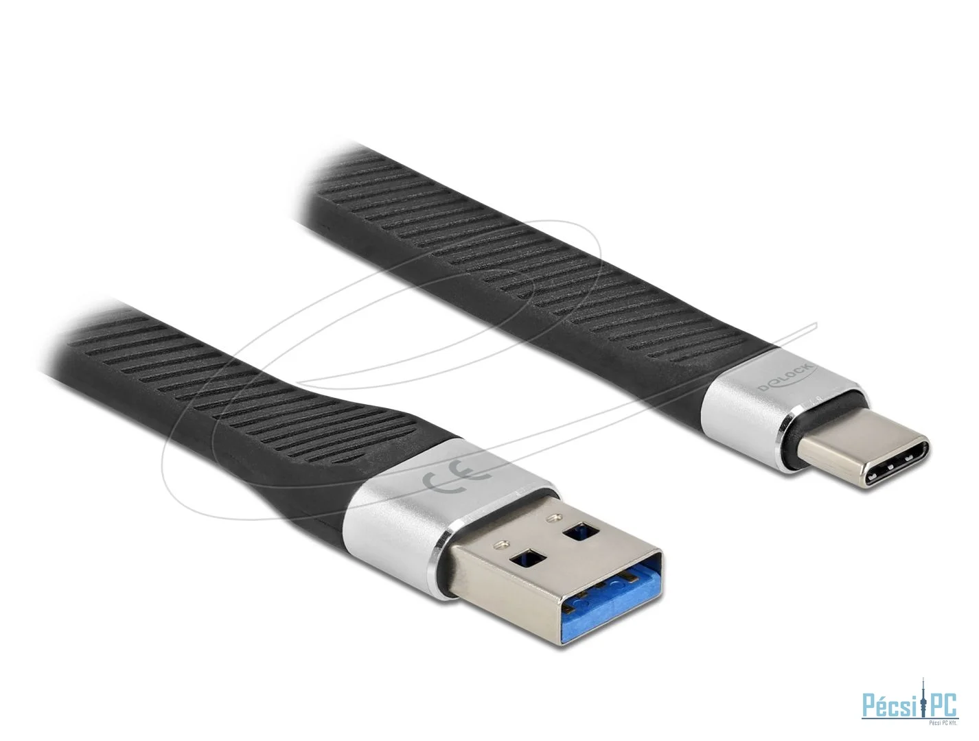 DeLock USB 3.2 USB A to USB Type-C 0,14m Black