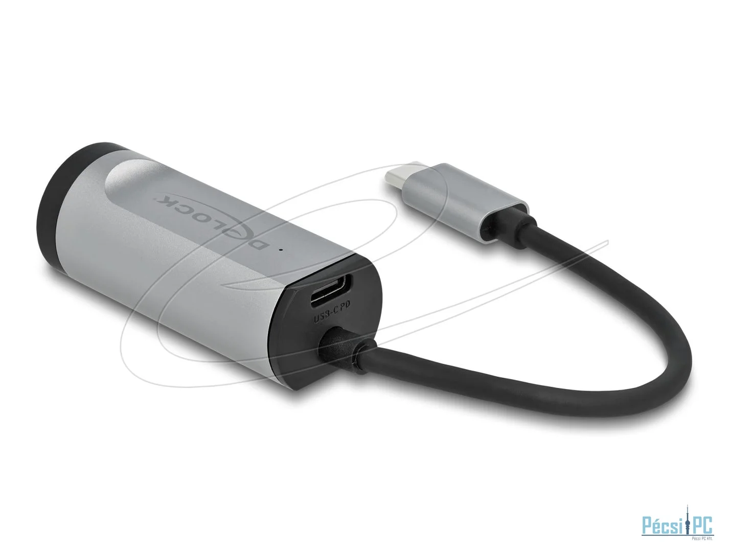 DeLock USB Type-C Adapter to Gigabit LAN with Power Delivery port Grey